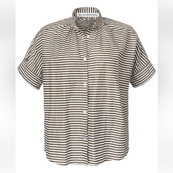 Alix of Bohemia Women's Kitsey Stripe Cotton Shirt XS - Picture 1 of 7